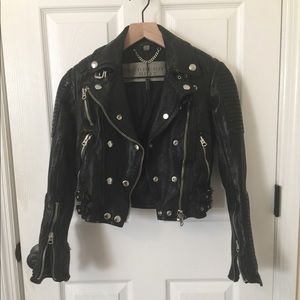 Burberry Brit Loseley Leather Biker Jacket
